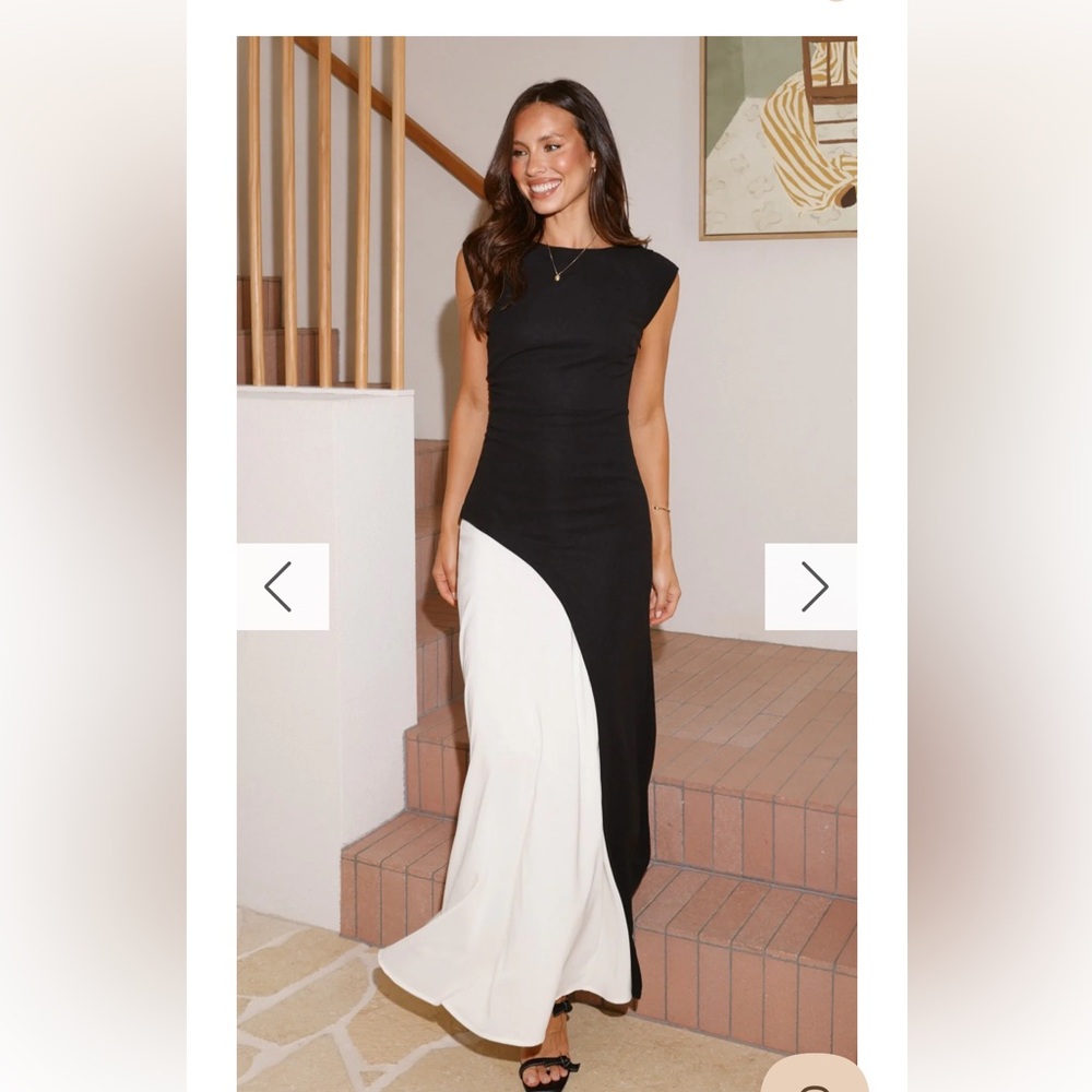 Billy J NWT Charlotte Contrast Midi Dress - Black/White SOLD OUT
